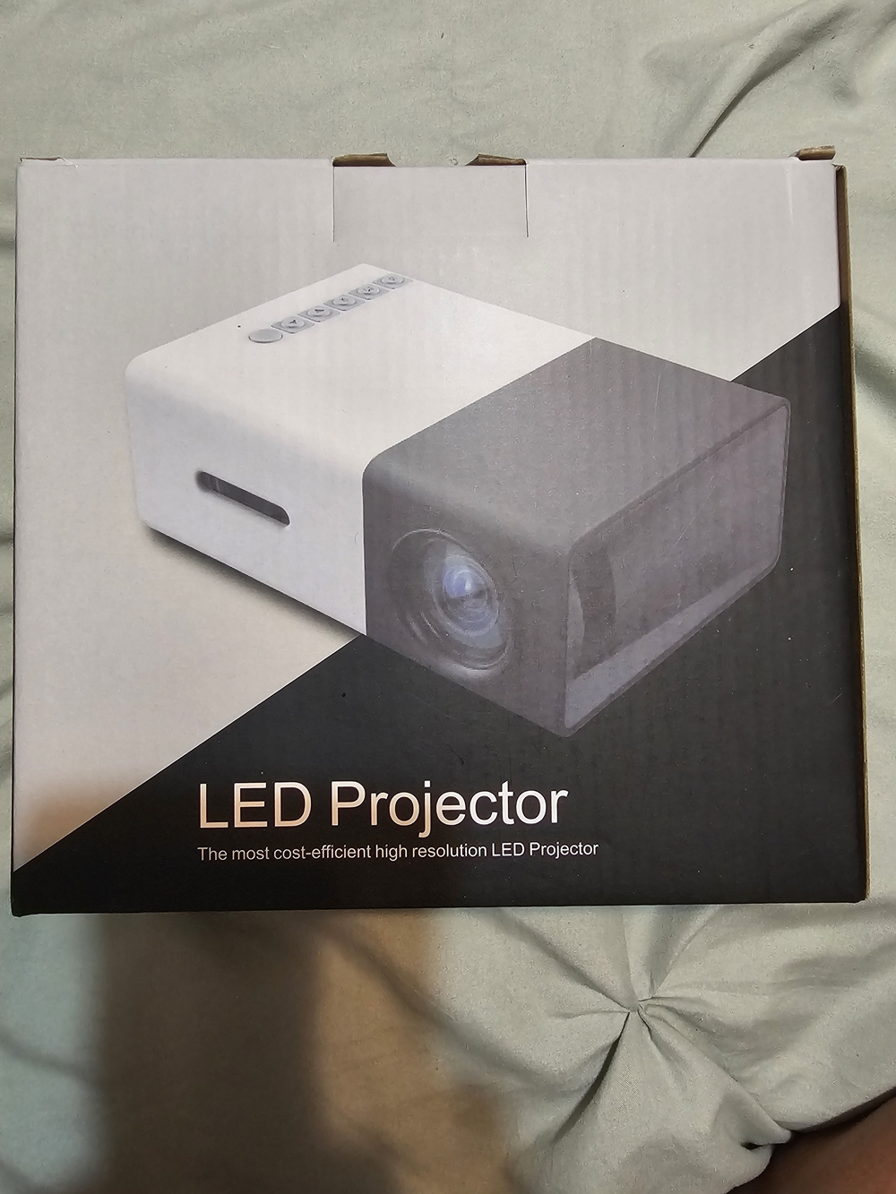 LED Projector - White and Black Compact Home Theater Projector
